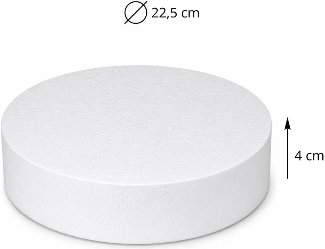 Bellatio Design Piepschuim Cirkel D22,5 x 4cm - Wit