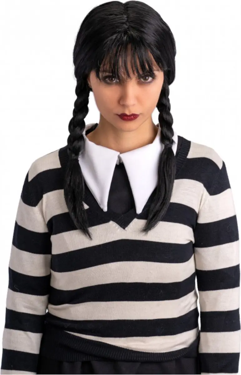 Carnival Toys Gothic Pruik Zwart Vlechtjes