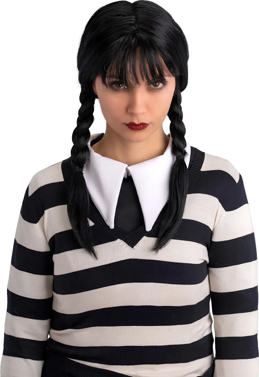Carnival Toys Gothic Pruik Zwart Vlechtjes