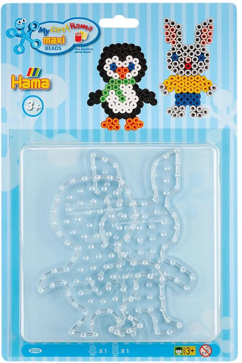Hama Maxi Strijkkralenbordjes Pinguin & Konijn