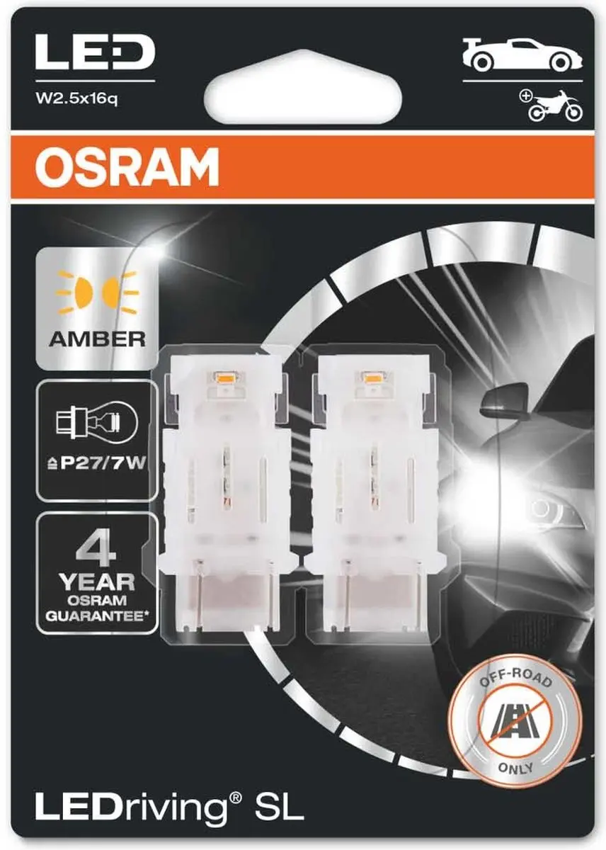 Osram P27/7W LED Retrofit Oranje 12V