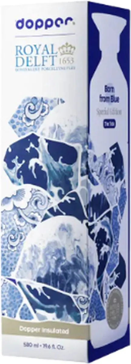 Dopper Insulated 580ml Thermosfles - Royal Delft Blue - The Tide - 7108