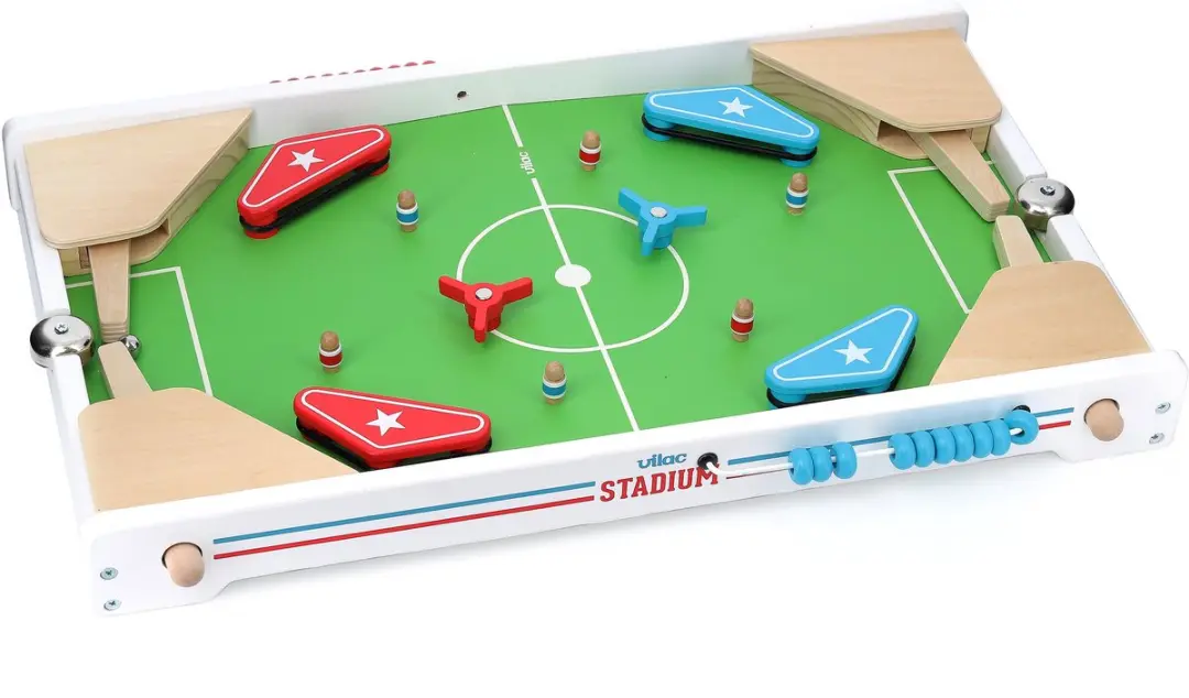 Vilac Flipperkast 2372 - 2 Spelers - Blauw/Rood/Wit/Hout