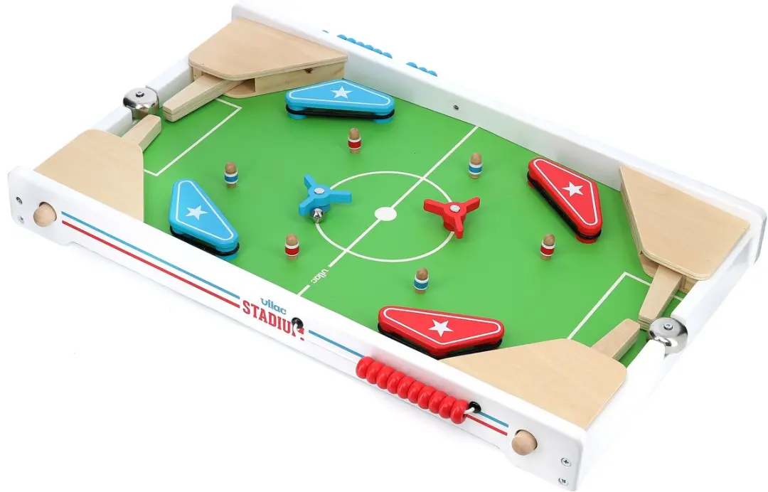 Vilac Flipperkast 2372 - 2 Spelers - Blauw/Rood/Wit/Hout