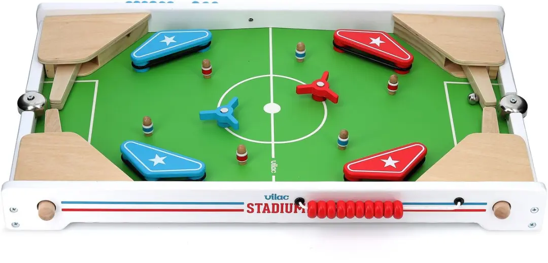 Vilac Flipperkast 2372 - 2 Spelers - Blauw/Rood/Wit/Hout