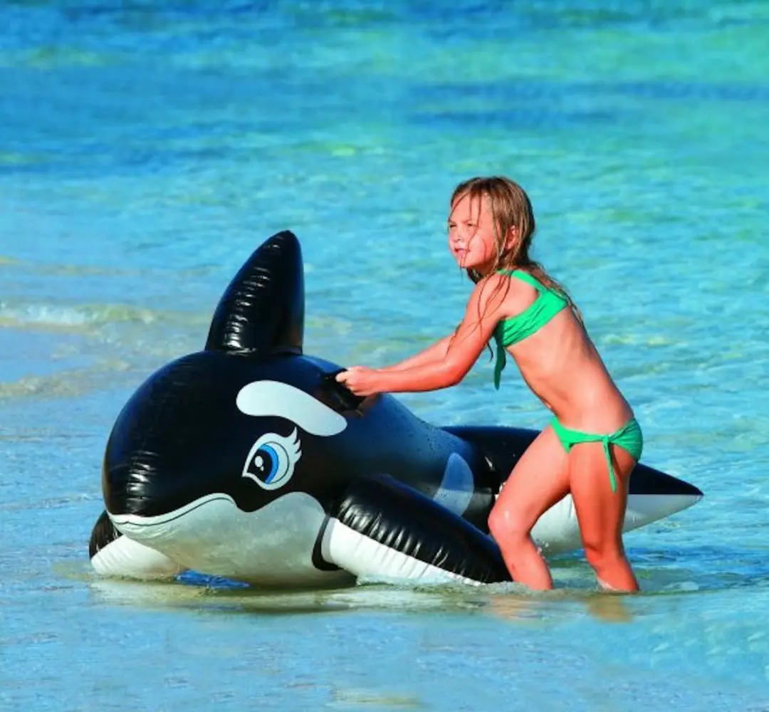 Intex Walvis Rideon 193x119cm Opblaasbare Orka - Multikleur
