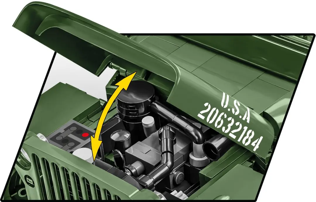 Cobi 2804 Willys MB + Trailer & M2 Gun - 1580 Stukken - Meerkleurig