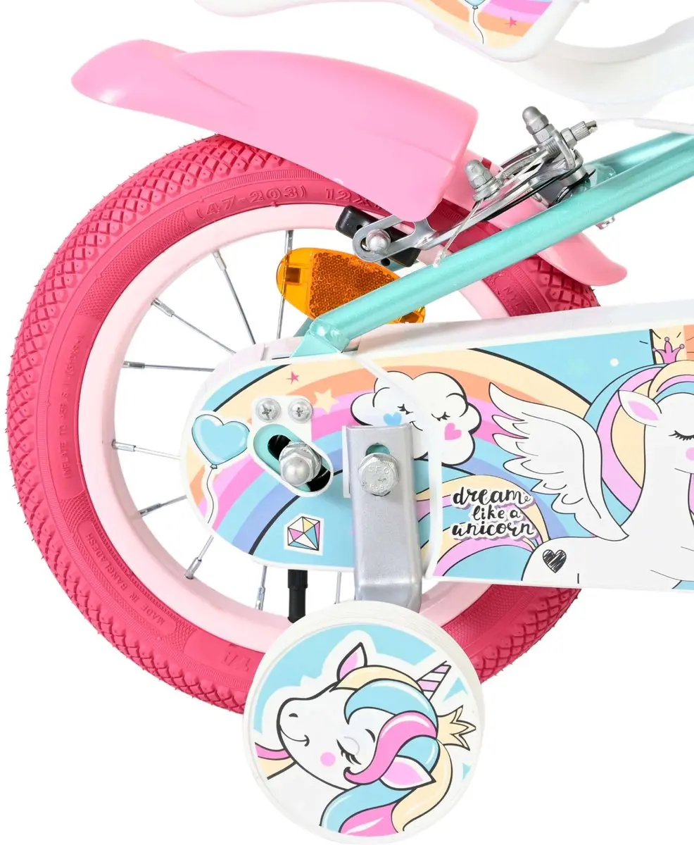Volare Unicorn Kinderfiets 12 inch - Groen - 1 Versnelling