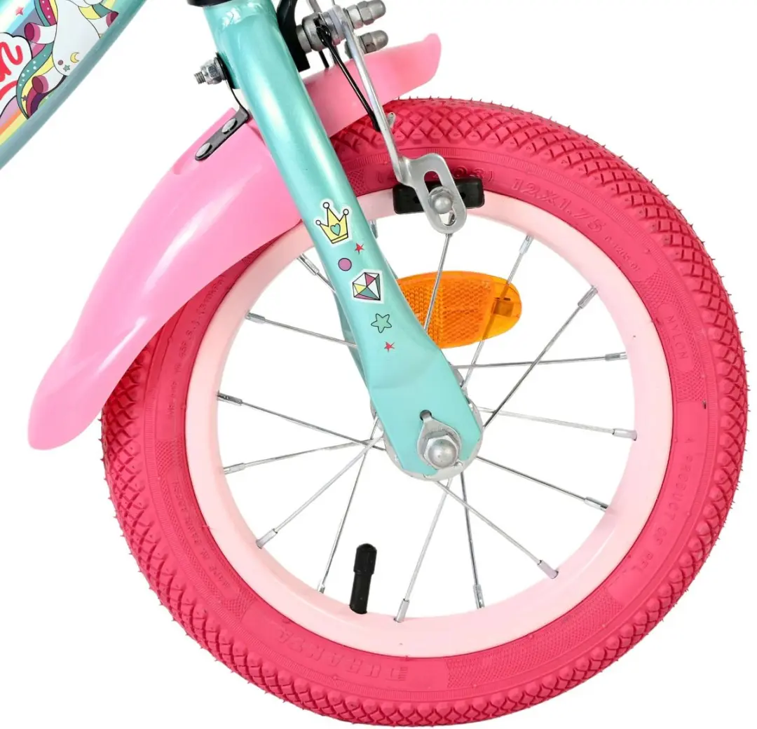 Volare Unicorn Kinderfiets 12 inch - Groen - 1 Versnelling
