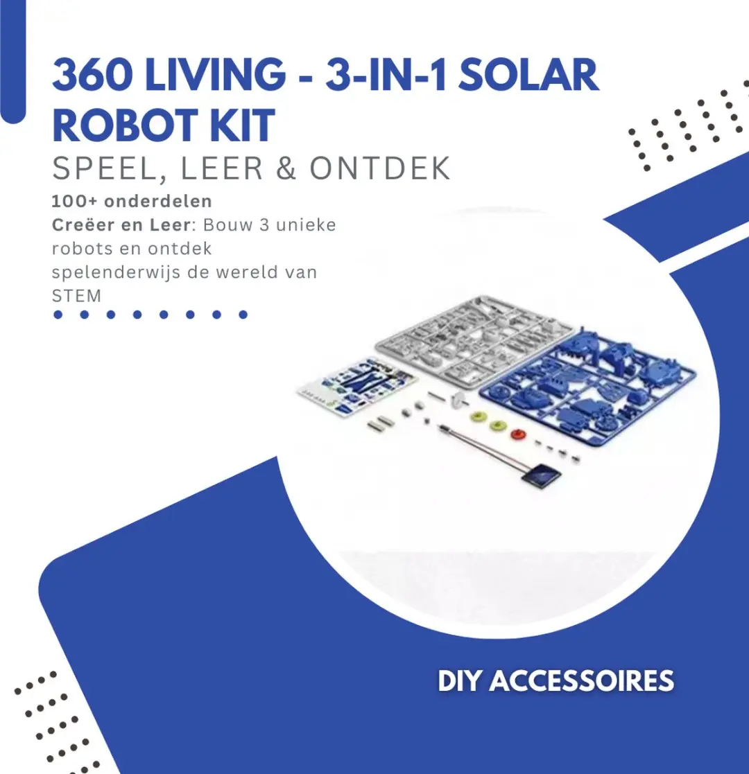 360 Toys TXMR-264 Robot Bouwpakket 3-in-1 Solar - 190 Stuks - Blauw