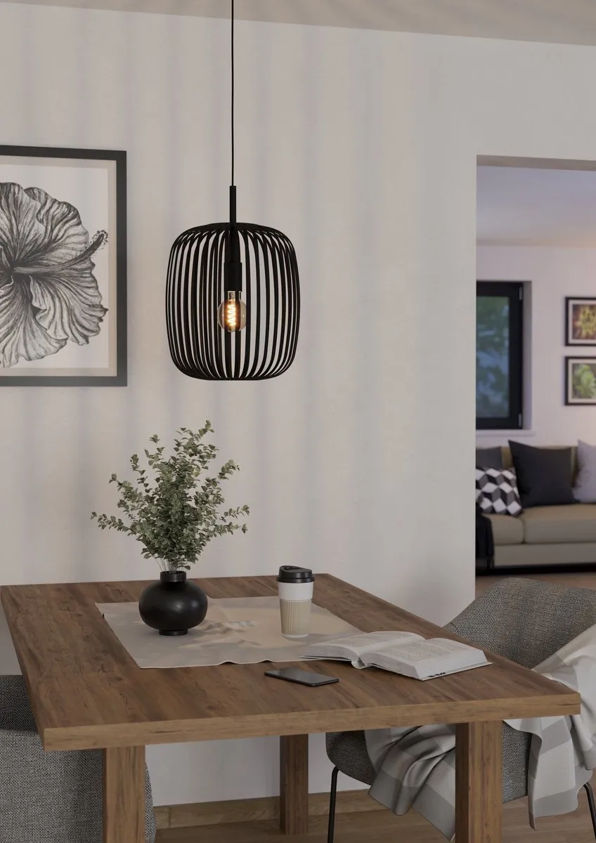 Eglo Romazzina Hanglamp E27 - Ø32,5cm - Zwart - afbeelding 6 van 6