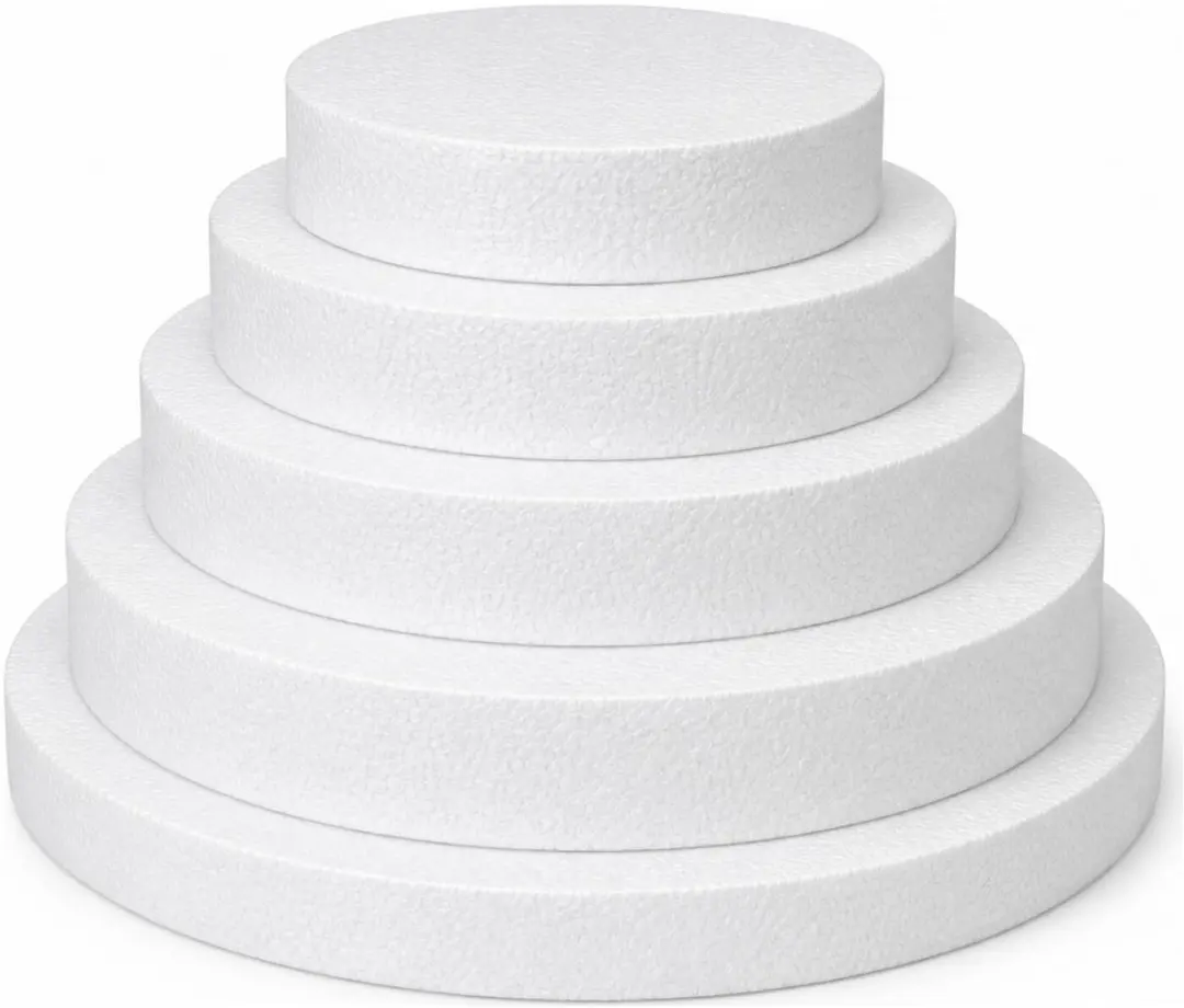 Bellatio Design Piepschuim Cirkel D35 x 4cm - Wit