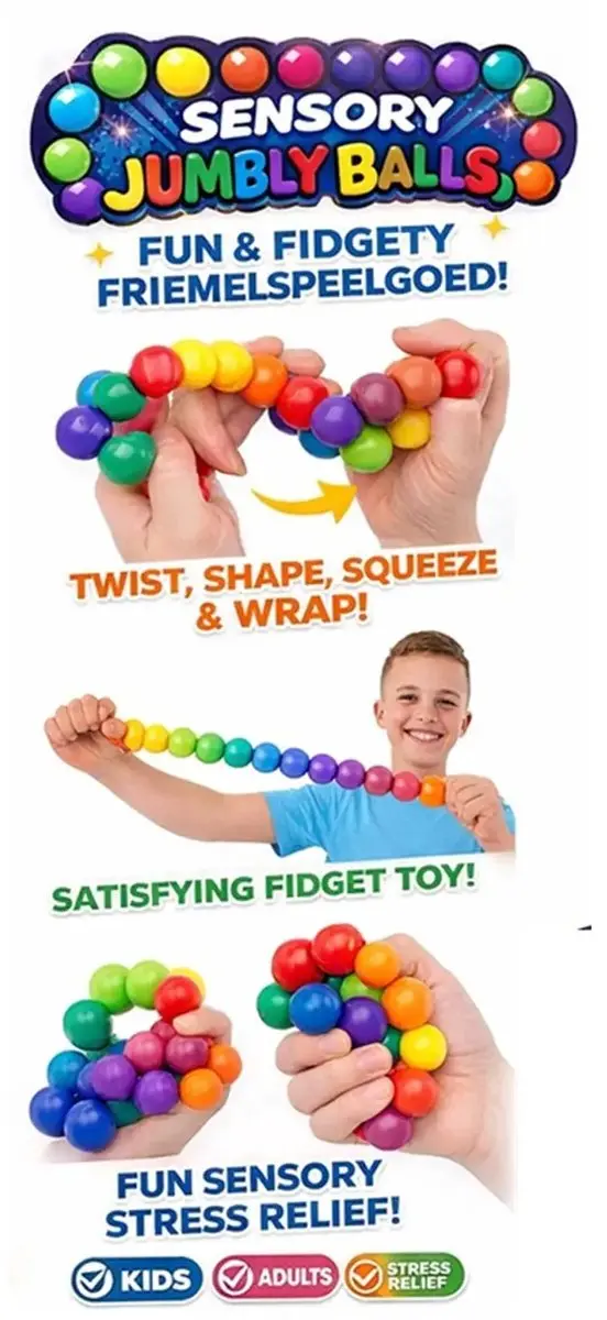 Jonotoys Rainbow Sensory Friemelspeelgoed - Divers