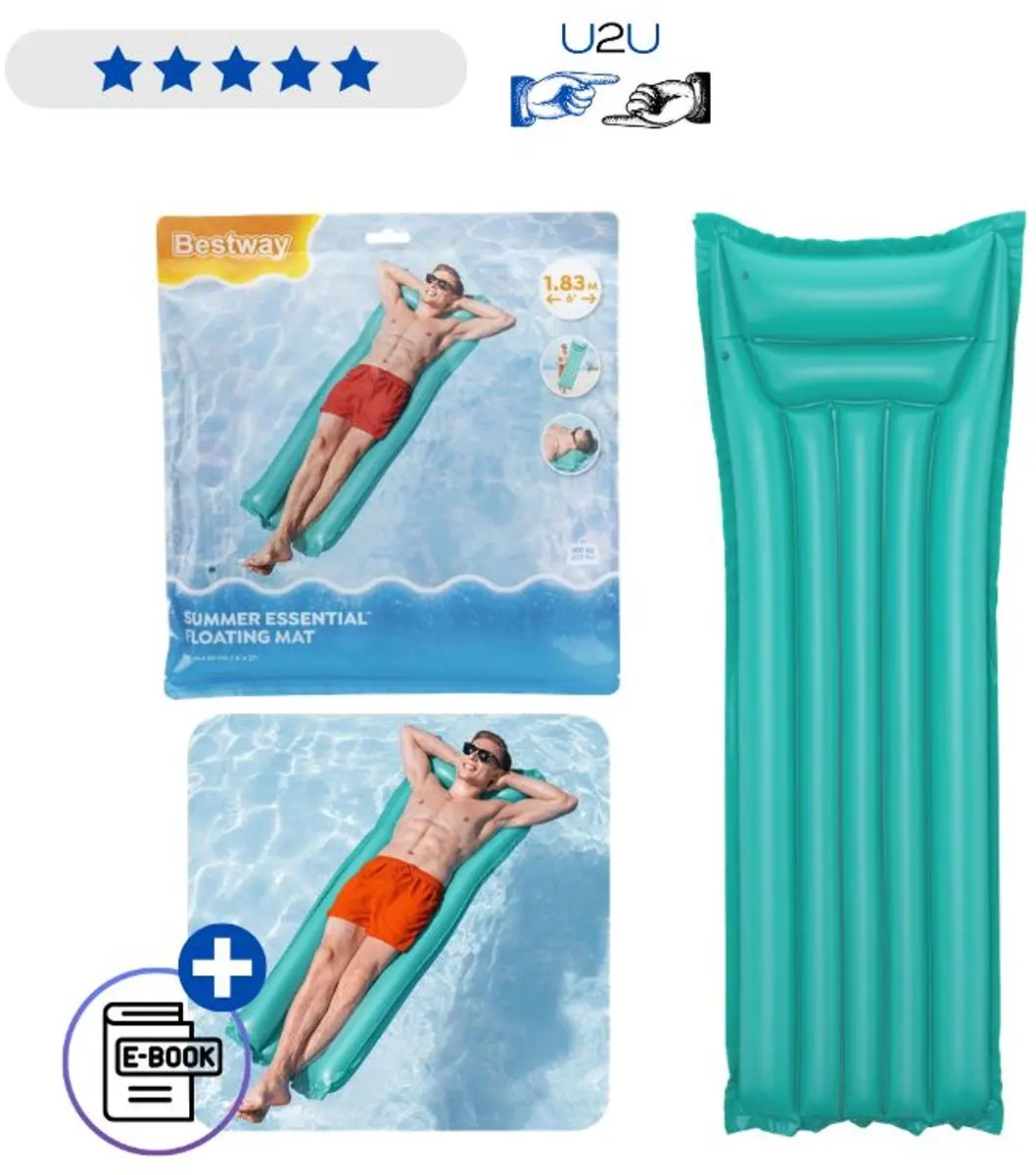 Bestway Opblaasbaar Zwemmatras 44007 Green 183cm