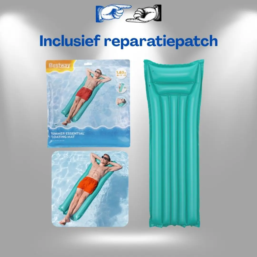 Bestway Opblaasbaar Zwemmatras 44007 Green 183cm - Turquoise