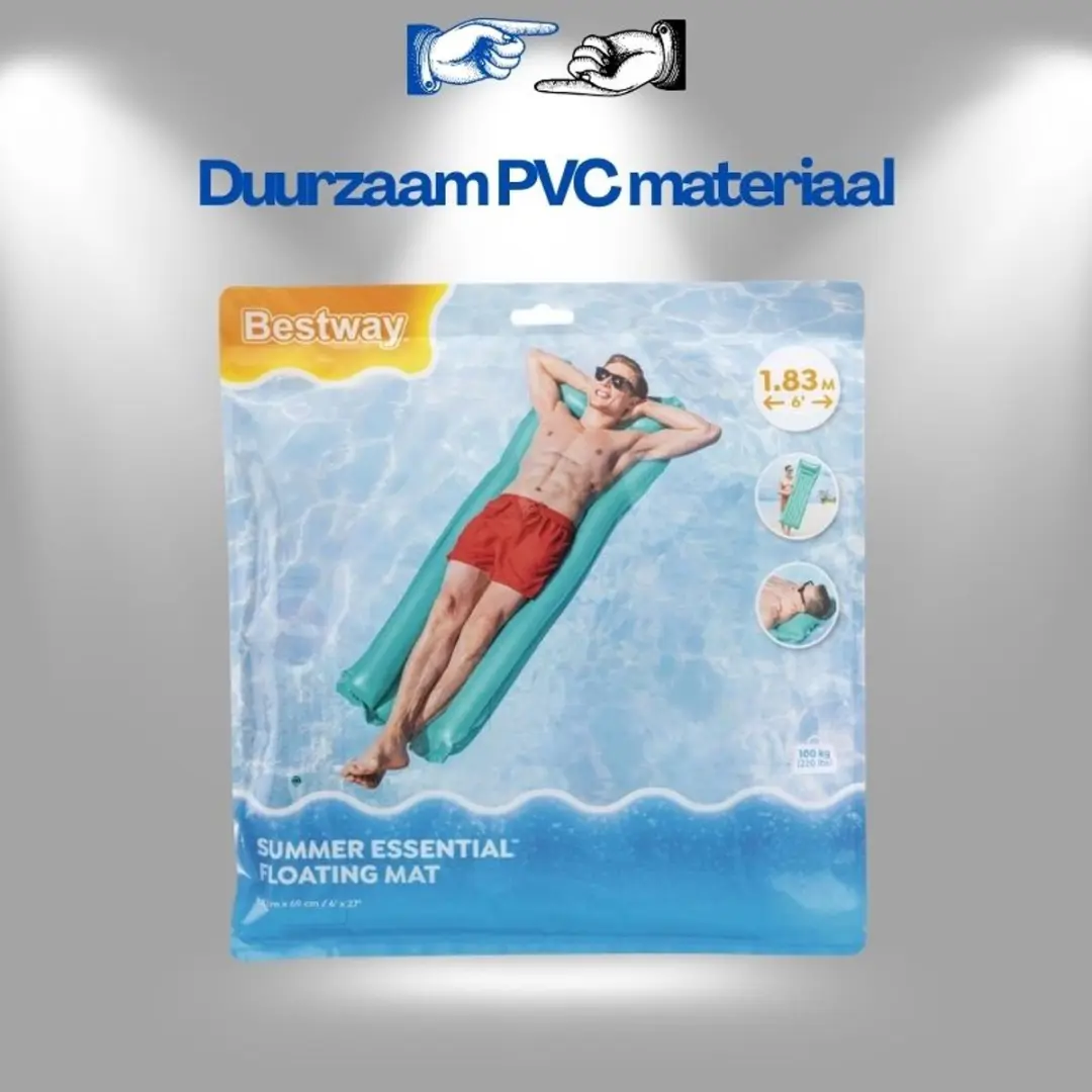 Bestway Opblaasbaar Zwemmatras 44007 Green 183cm - Turquoise