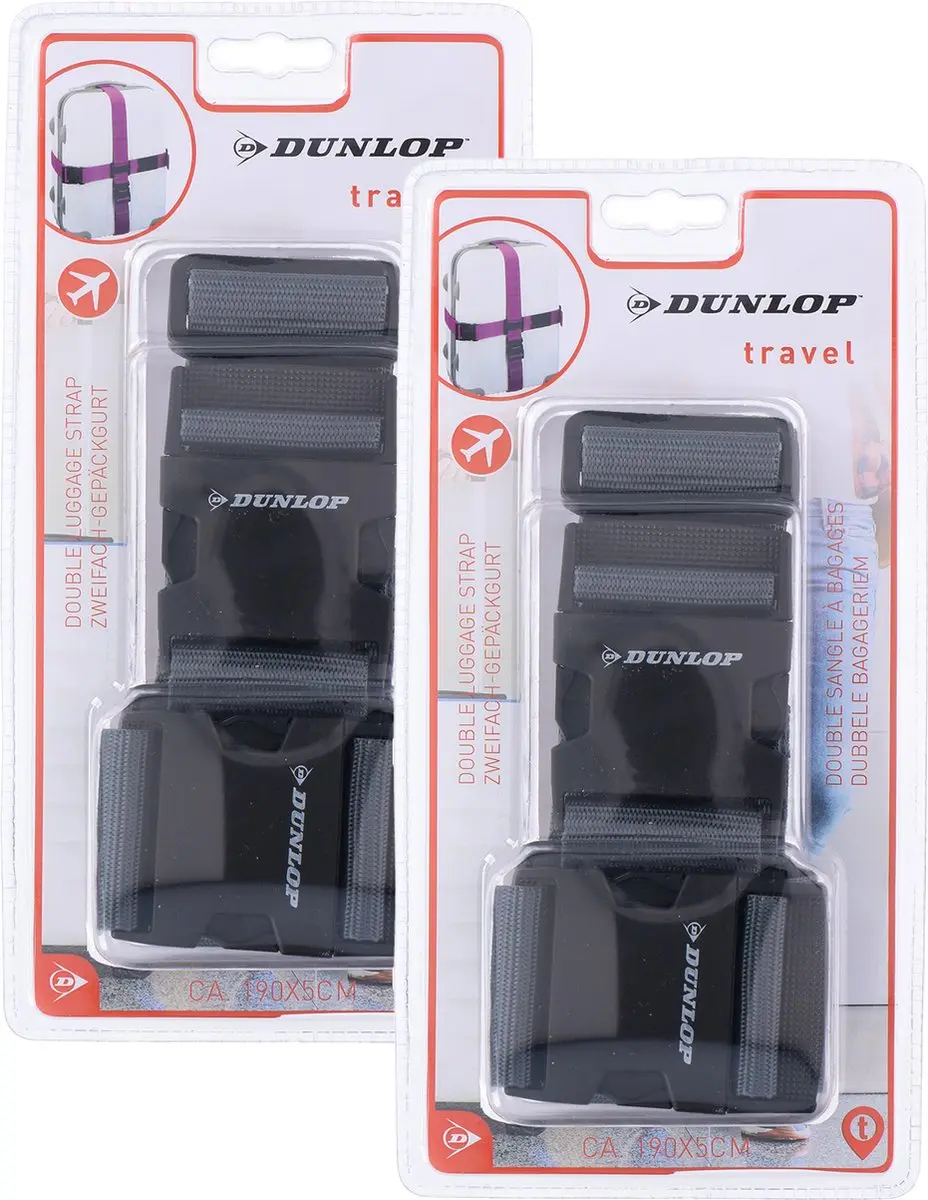 Dunlop Kofferriemen - 4 Stuks - 190cm x 5cm - Grijs