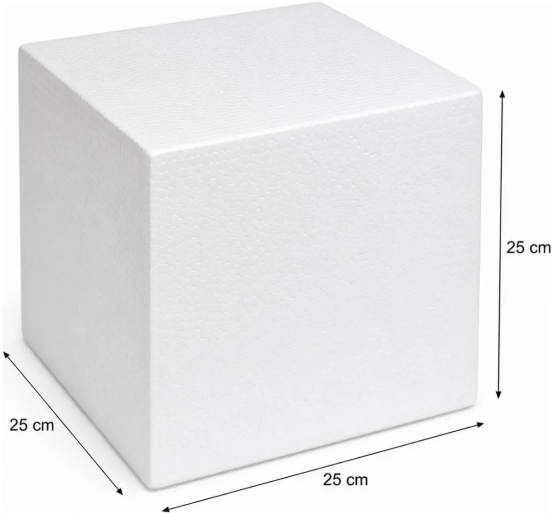 Bellatio Design Piepschuim Kubus 2x - 25x25x25cm Wit