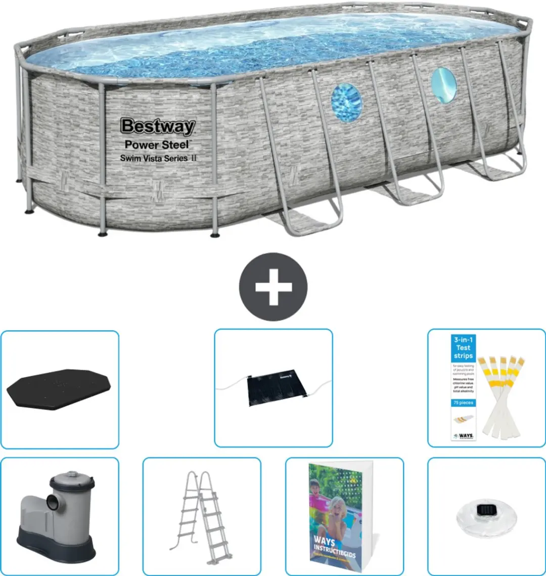 Bestway Ovaal Power Steel Swim Vista Zwembad 549x274cm