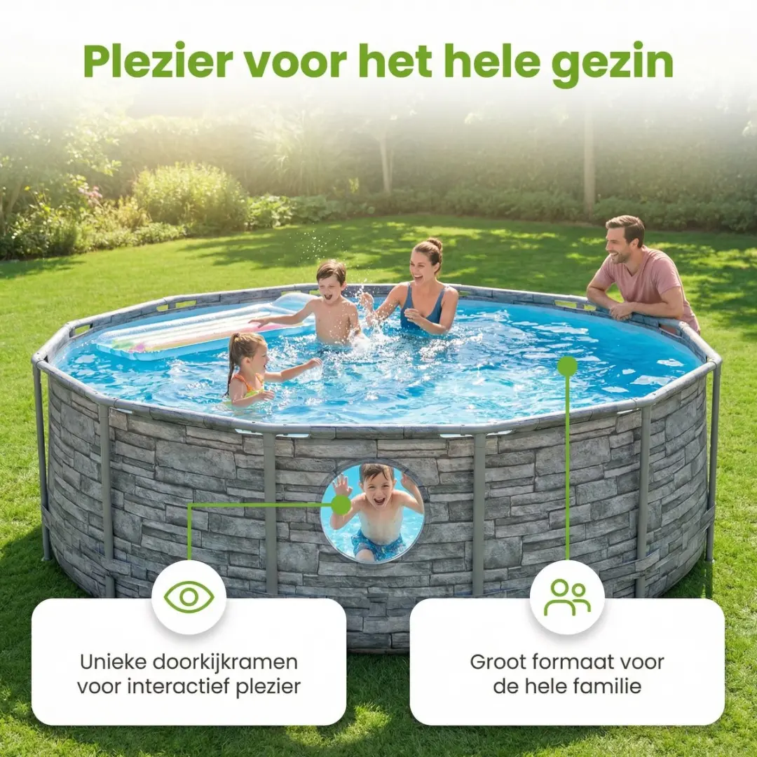 Bestway Ovaal Power Steel Swim Vista Zwembad 549x274cm - 13430L - 8-delig