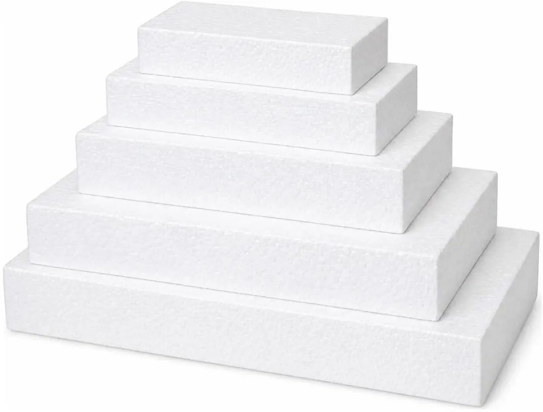 Bellatio Design Piepschuim Vormen - 4x Rechthoek 15x20x4cm Wit