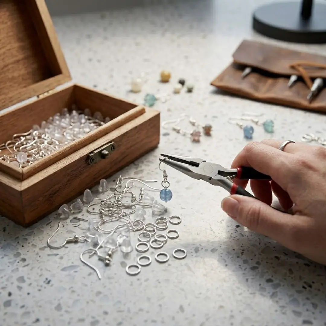 NUVEX Zilverkleurige Oorbellen DIY Set - 300 Stuks