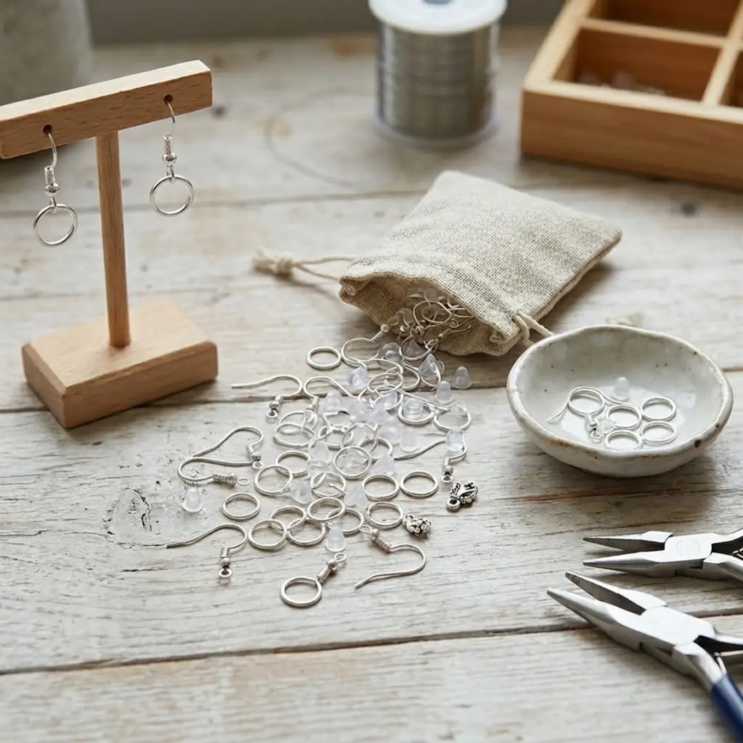 NUVEX Zilverkleurige Oorbellen DIY Set - 300 Stuks