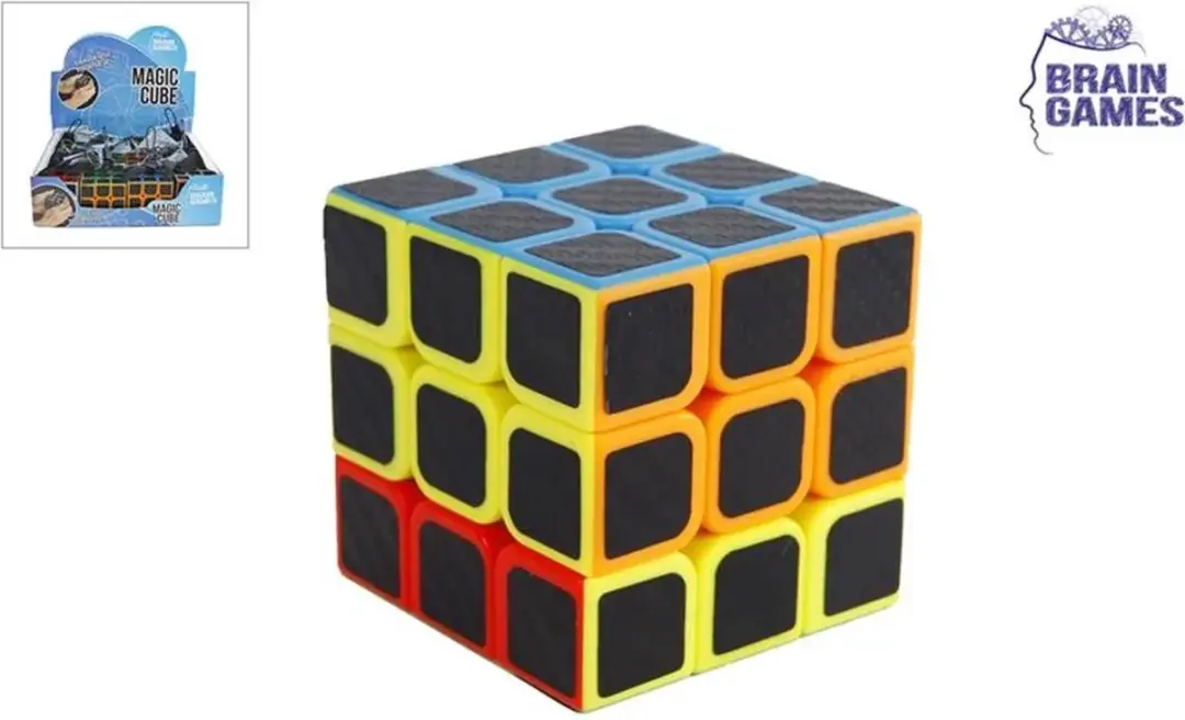 Amsterdam Toys Brain Games Magic Cube 3x3 - 6cm - Zwart