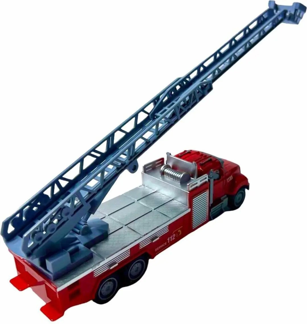 YJ Toys Brandweerwagen Set 3x - 16,5cm - Rood