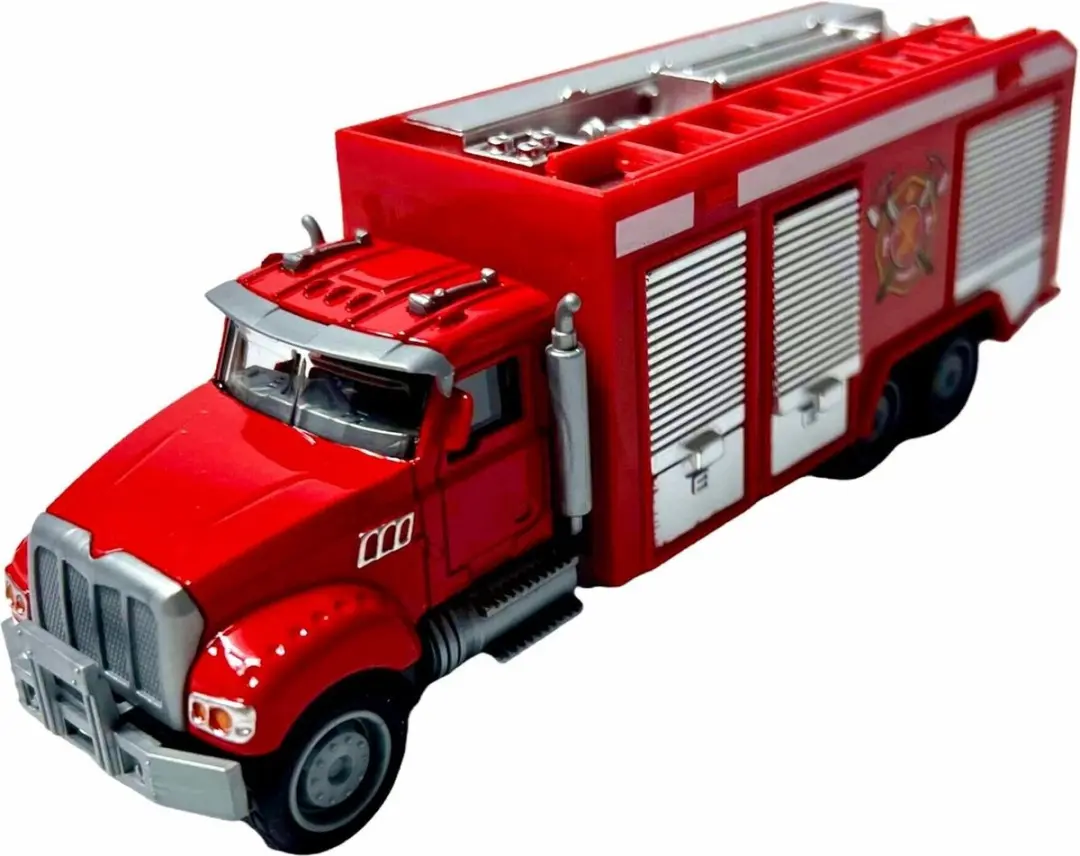 YJ Toys Brandweerwagen Set 3x - 16,5cm - Rood