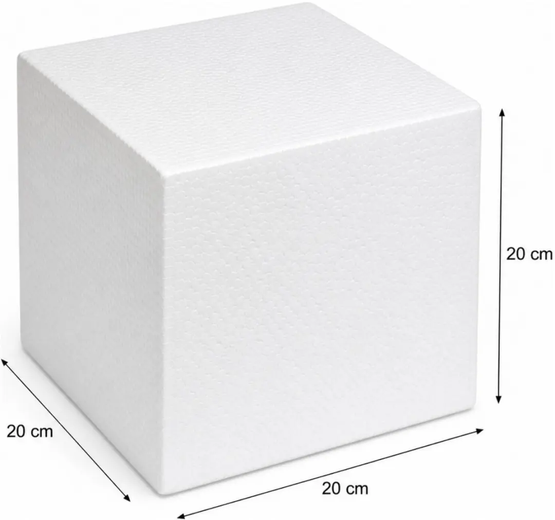 Bellatio Design Piepschuim Kubus 20x20x20cm - Wit