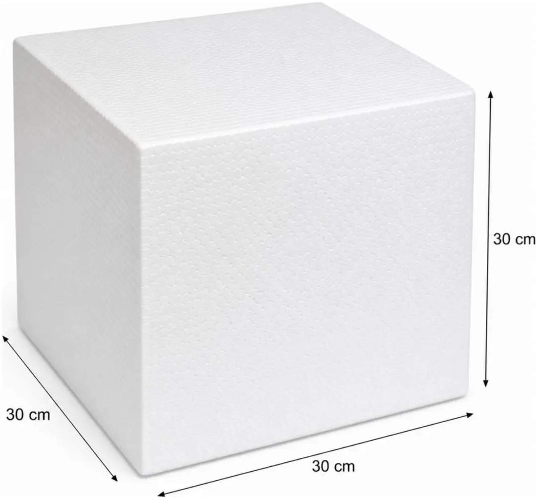 Bellatio Design Piepschuim Kubus 30x30x30cm - 4 Stuks Wit