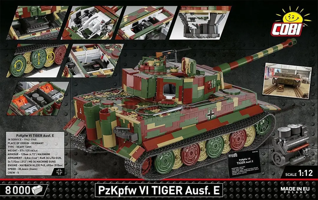 Cobi PzKpfw. VI Tiger Ausf. E 8000 Stenen - Meerkleurig