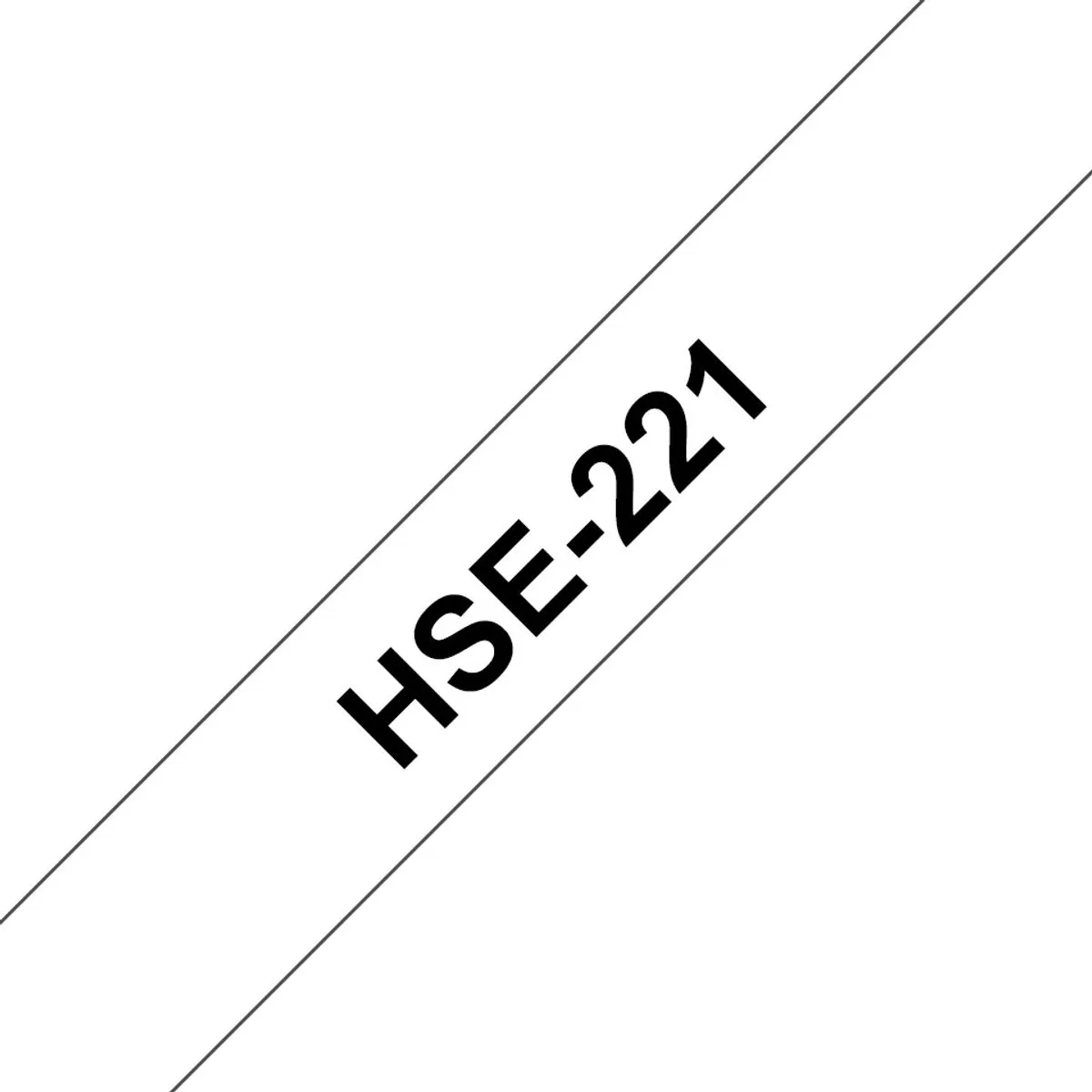 Brother HSe-221 Labeltape Krimpkous - 8,8mm Wit/Zwart 1,5m