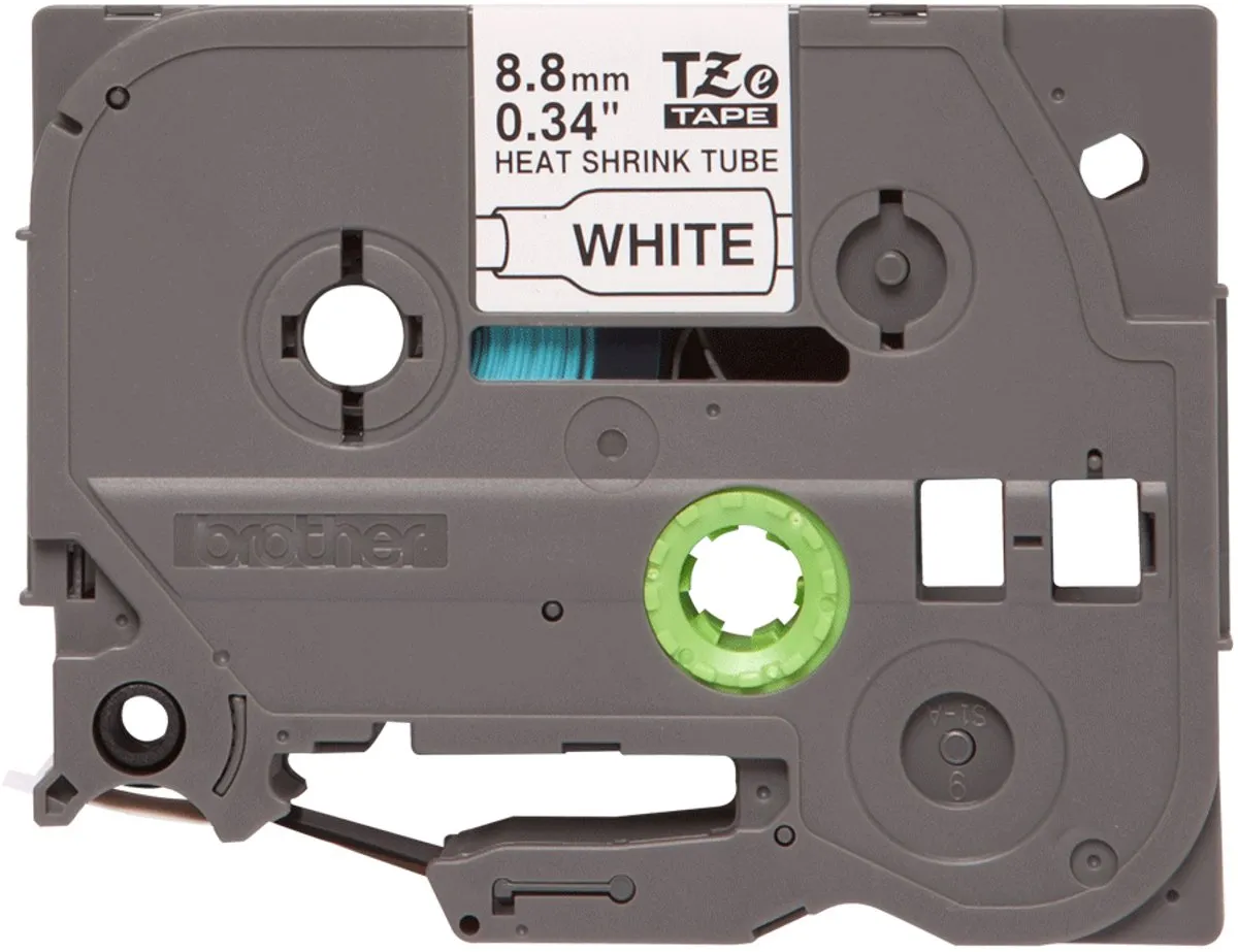 Brother HSe-221 Labeltape Krimpkous - 8,8mm Wit/Zwart 1,5m