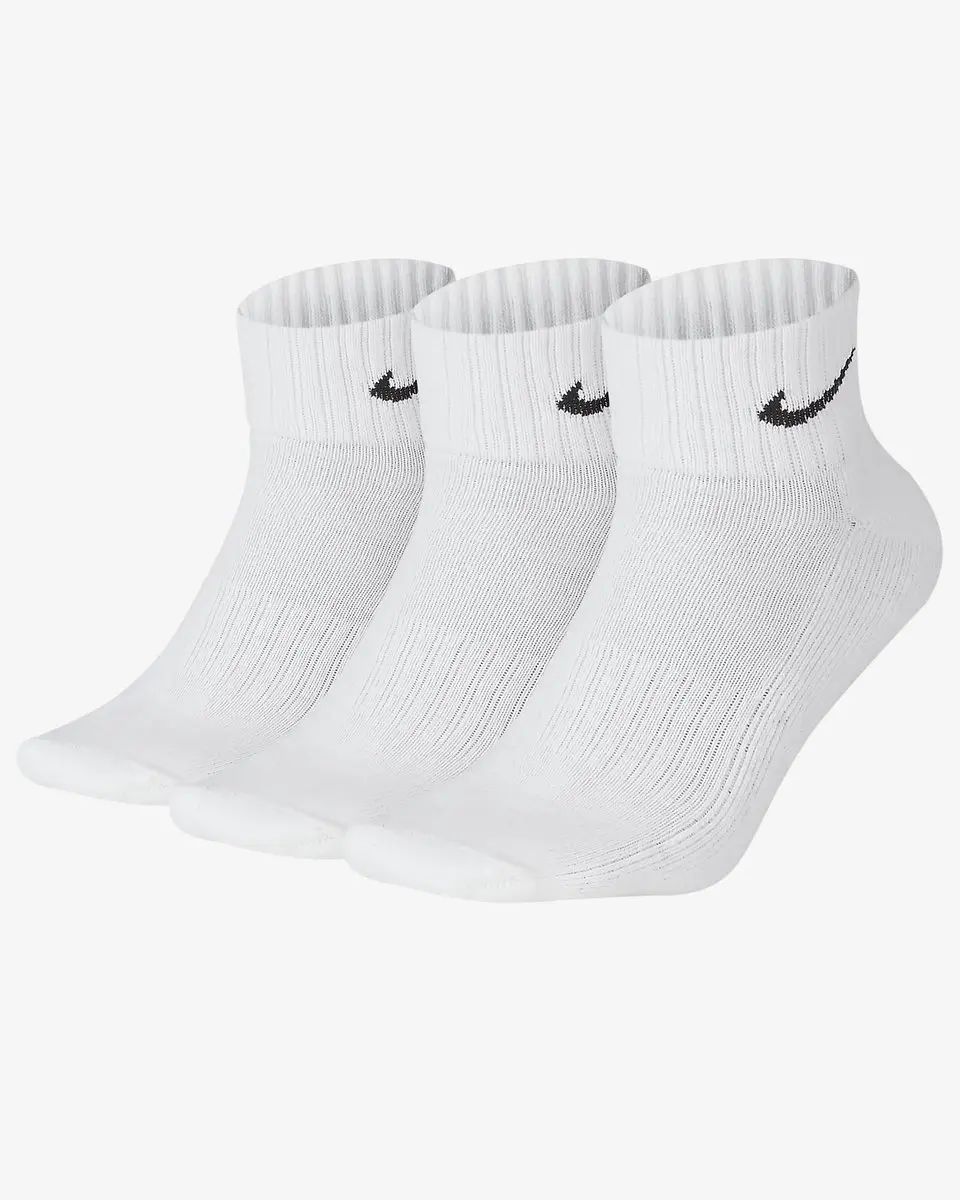 Nike Value Cotton Cushion Quarter Sportsokken SX4926-101 - 3 Paar - Maat 38-42