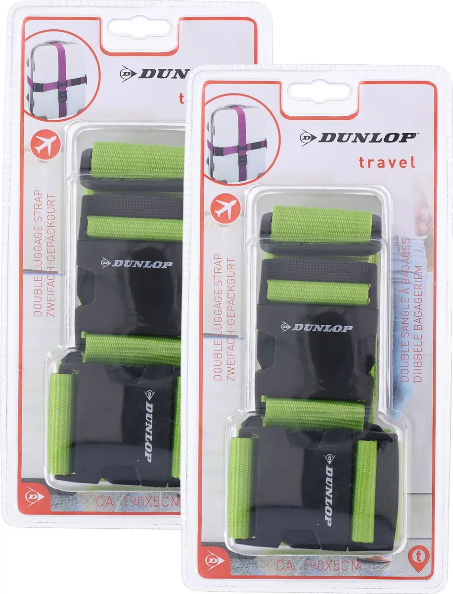 Dunlop Kofferriemen - 4 Stuks - 190cm x 5cm - Groen