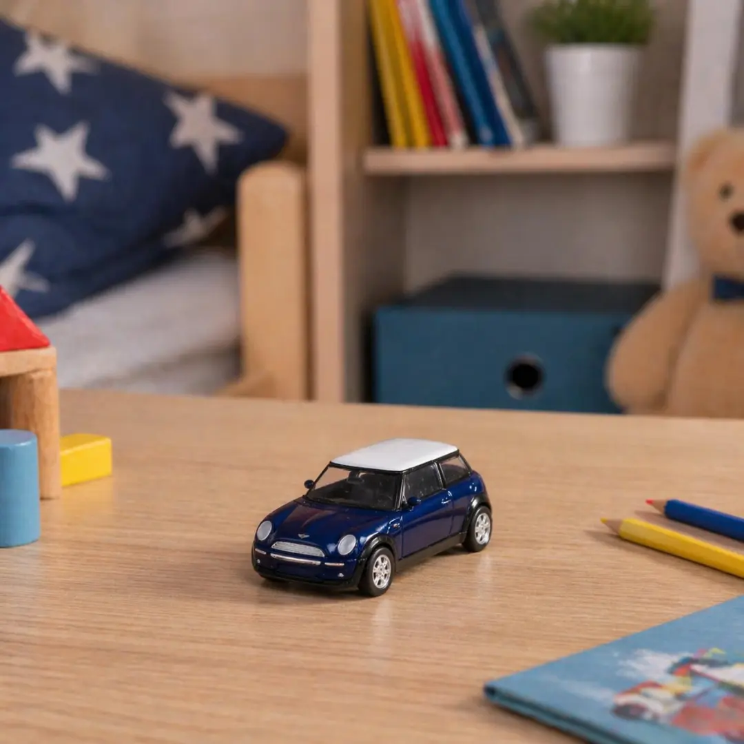 Goki Mini Cooper Modelauto - Blauw - 1:60 - 7cm - Metaal