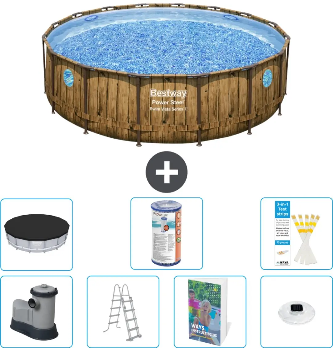 Bestway Power Steel Swim Vista Zwembad 488cm