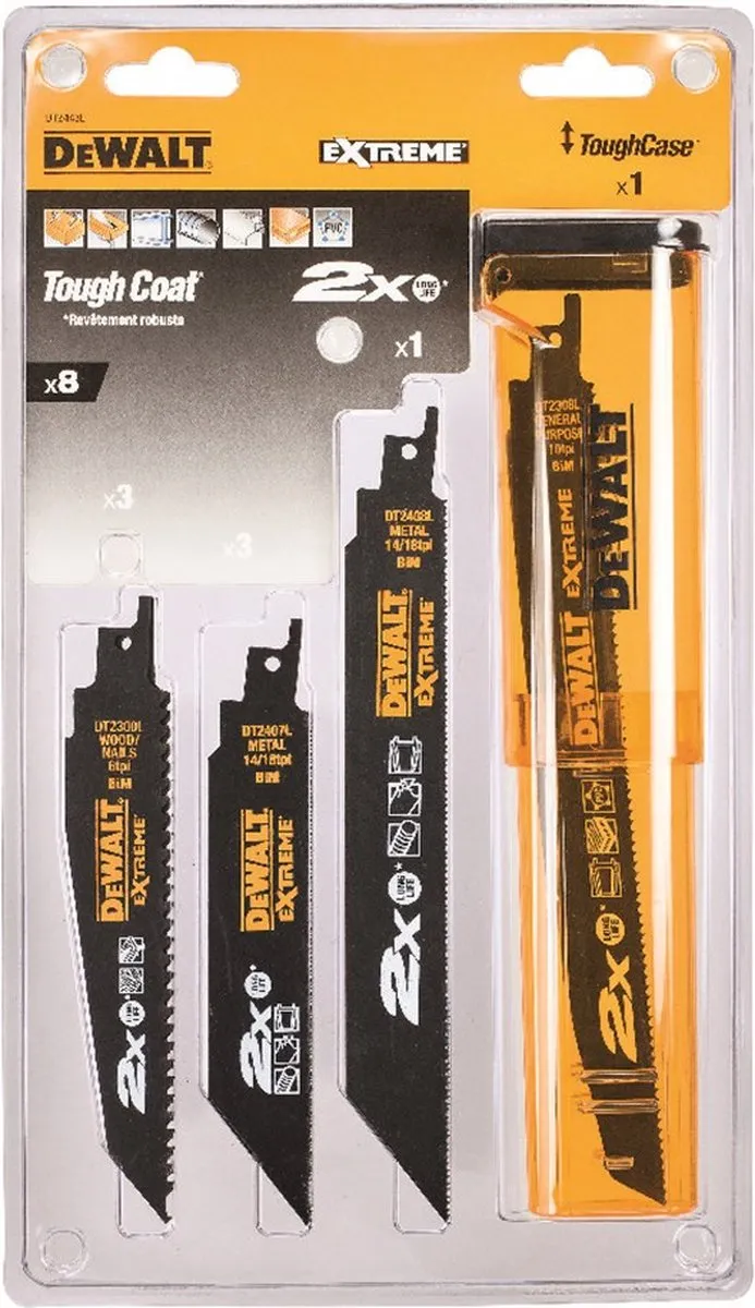 DeWalt DT2443L Reciprozaagbladen Set - 8 Stuks