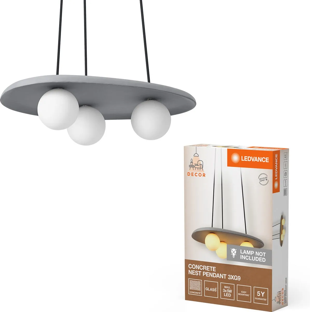 LEDVANCE Decor Concrete Nest Hanglamp 3XG9