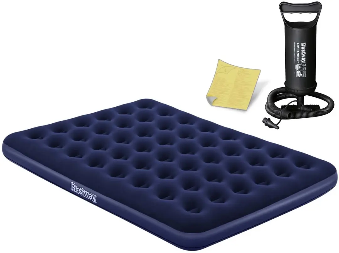 Bestway Luchtbed 203x152x22cm Blauw - Dubbels - Met handpomp