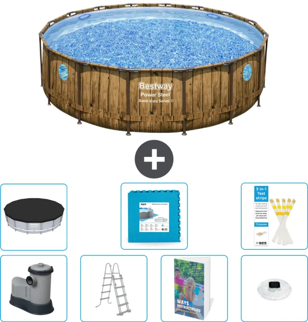 Bestway Rond Power Steel Swim Vista Zwembad 488cm
