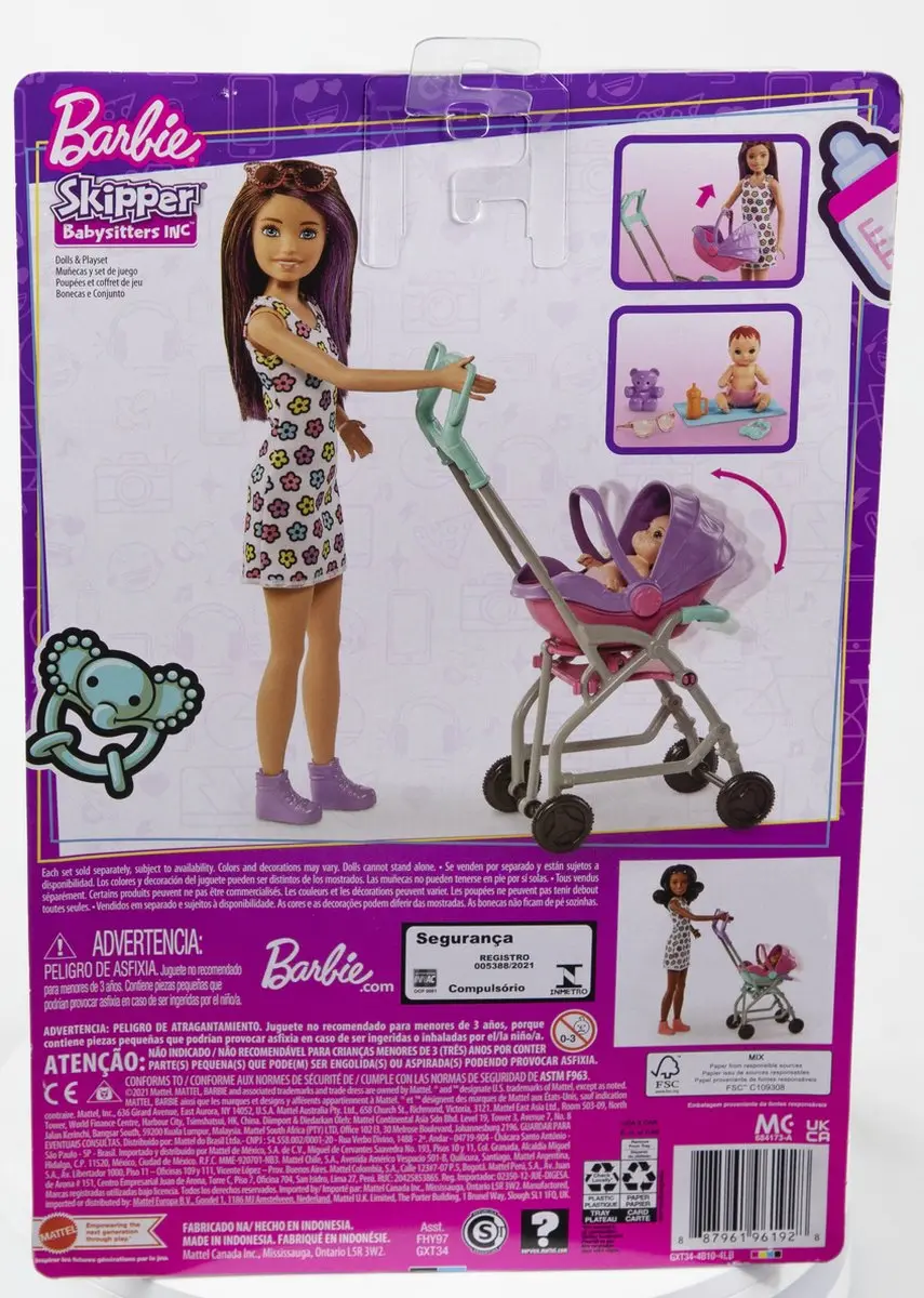 Barbie Skipper Babysitter Pop - Meerkleurig - afbeelding 6 van 6