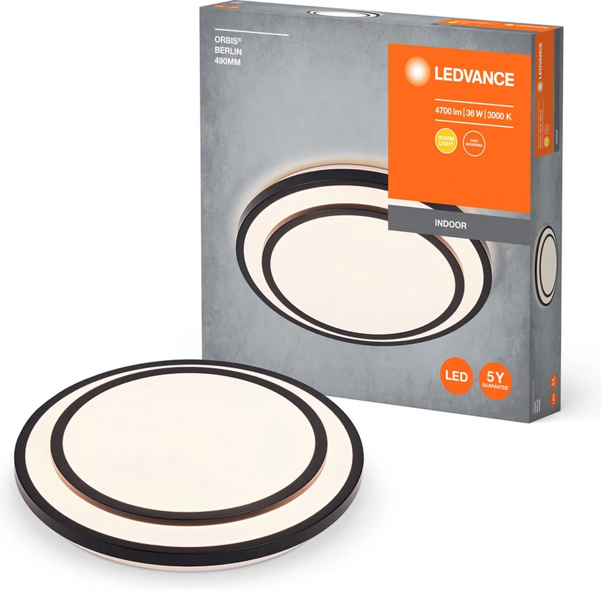 LEDVANCE Orbis Berlin Plafondlamp 36W 4150lm - Zwart