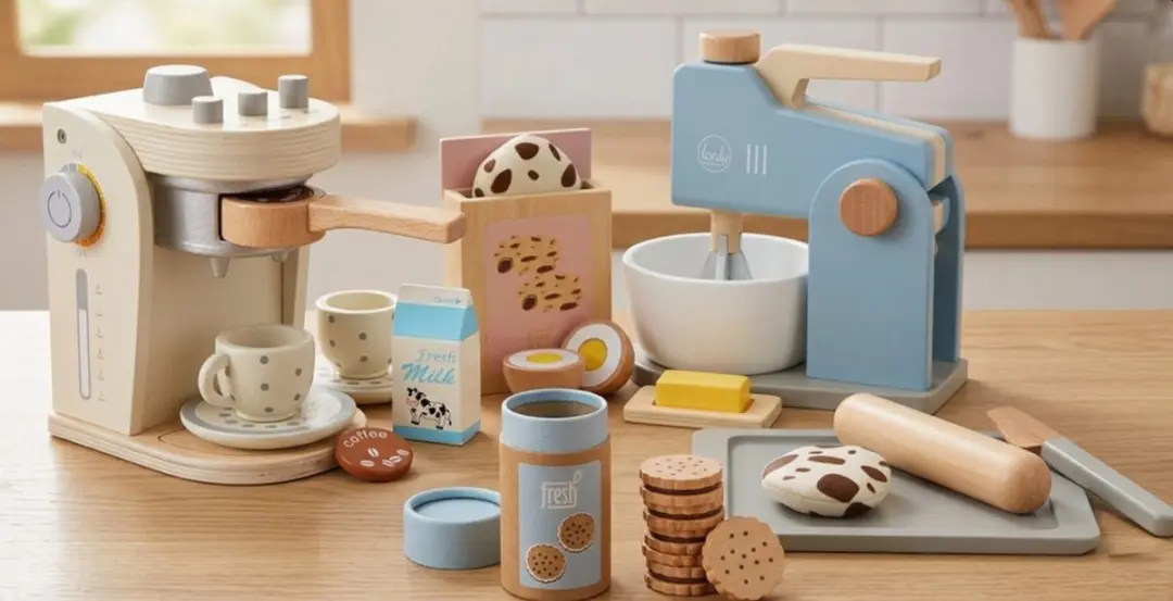 New Classic Toys Houten Speelgoedkoffiezetapparaat & Mixerset