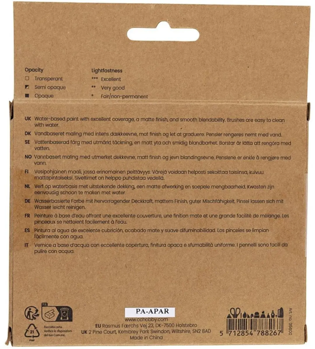 Creativ Company Gouacheverf Standaardkleuren 6x20ml