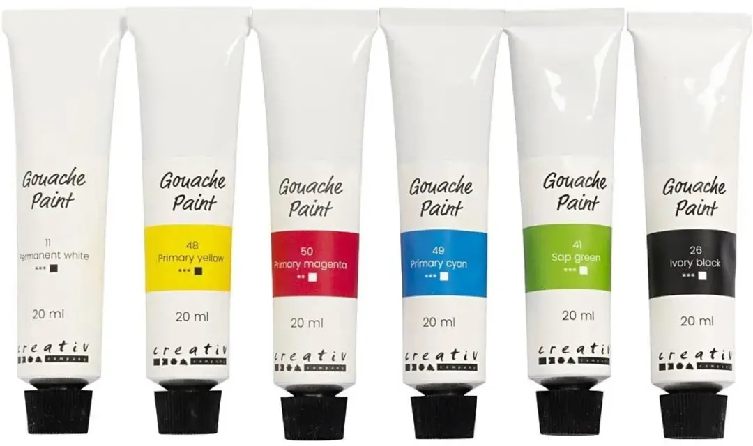 Creativ Company Gouacheverf Standaardkleuren 6x20ml