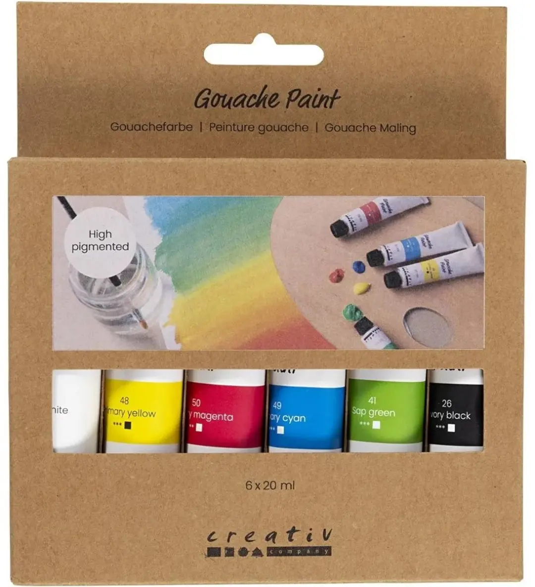 Creativ Company Gouacheverf Standaardkleuren 6x20ml