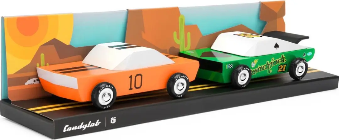 Candylab Houten Design Speelgoedauto Mini Race Set